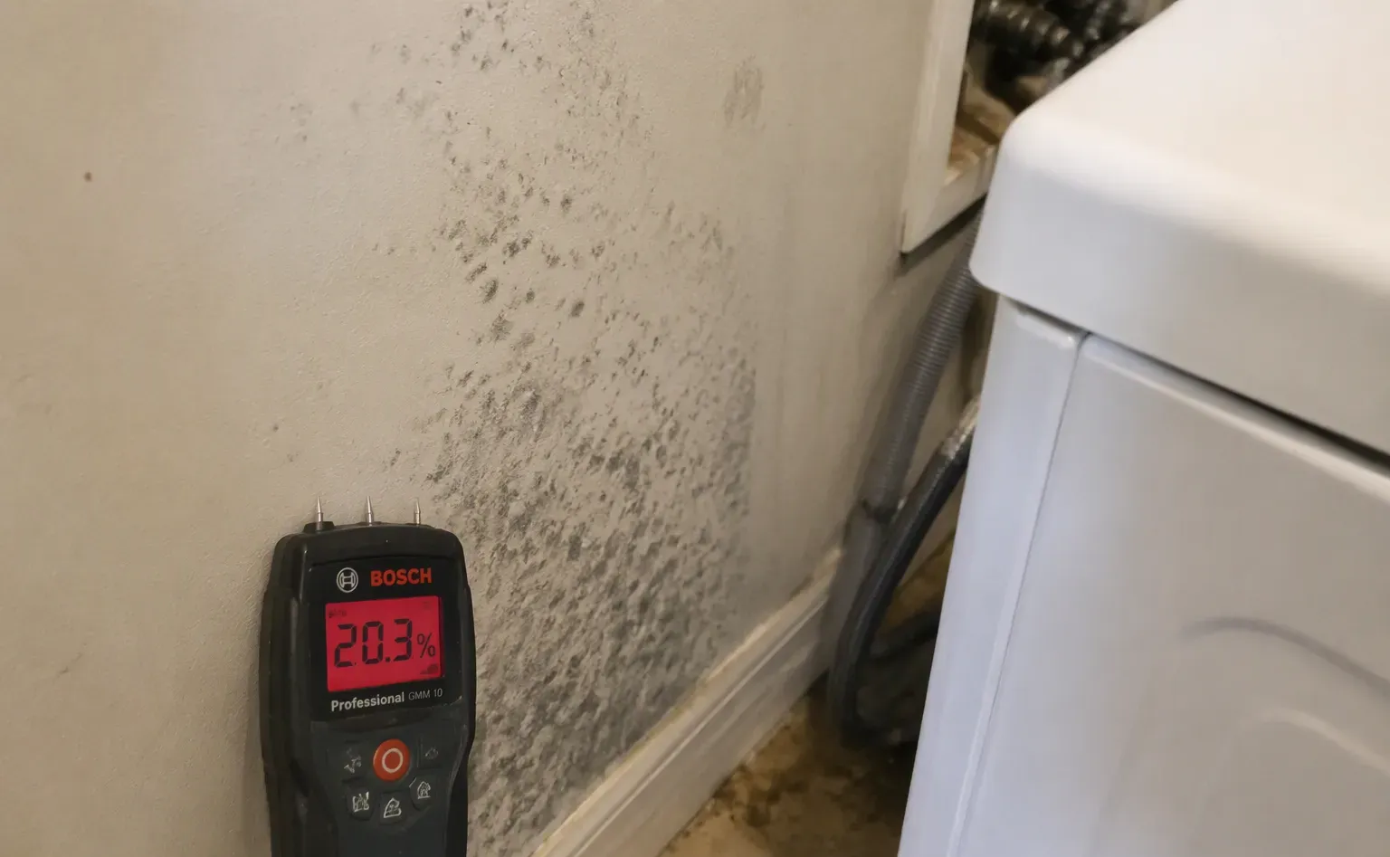 Mold remediation after water damage in a Little Rock kitchen