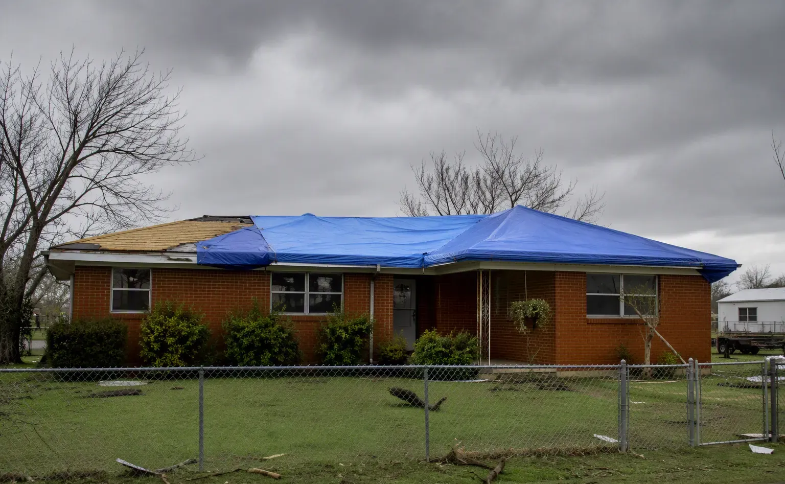 Storm damage repair in a Little Rock home after severe weather